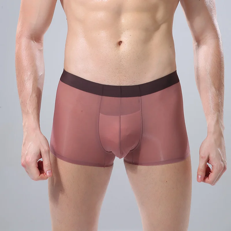 IYUNYI Ice Silk, для мужчин нижнее бельё для девочек бесшовное, прозрачное шорты-боксеры летние Ультра тонкая воздухопроницаемая комфортная обувь мужские шорты нижнее белье