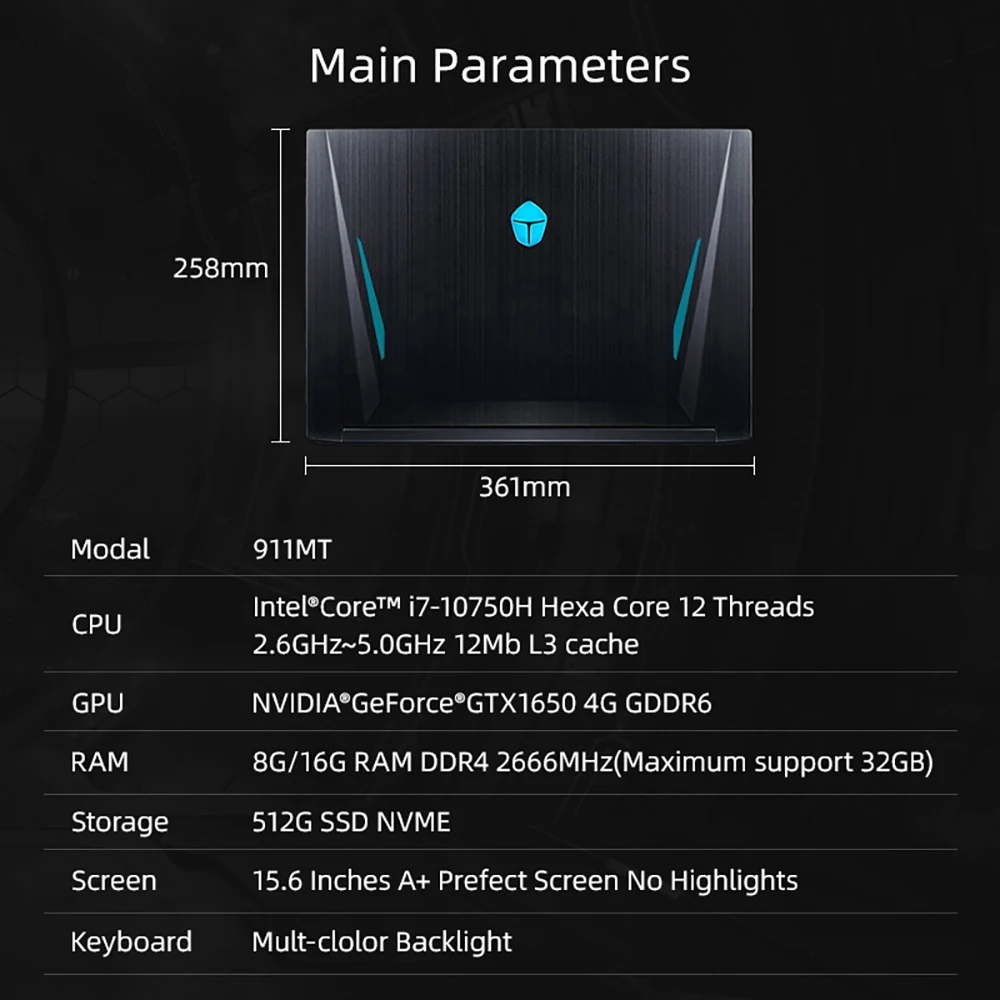 ThundeRobot 911MT de oficina portátil de 15,6 pulgadas Intel Core i7 ...