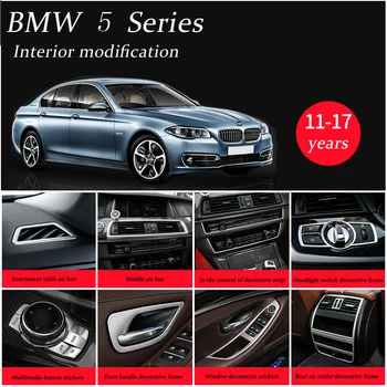 

Car Inner Door Audio Speaker Gearshift Panel Door Armrest Cover Trim Stickers for BMW 5 Series F10 F18 2011-17 Auto Accessories