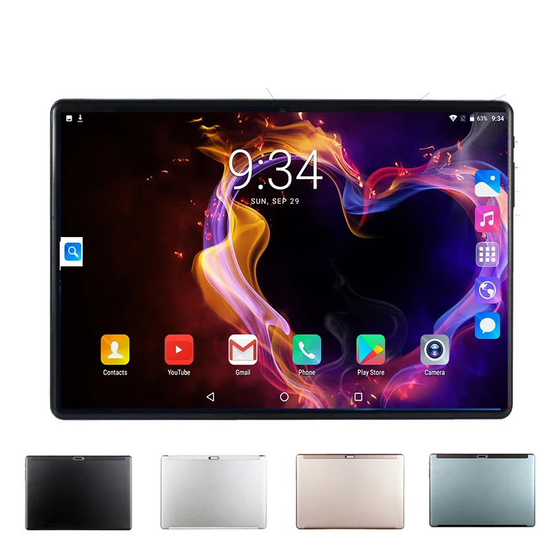 

Tempered Glass Screen 10.1 inch Tablet Android 9.0 Octa Core SIM 3G 4G LTE WIFI GPS IPS RAM 6G 128GB phone Tablets