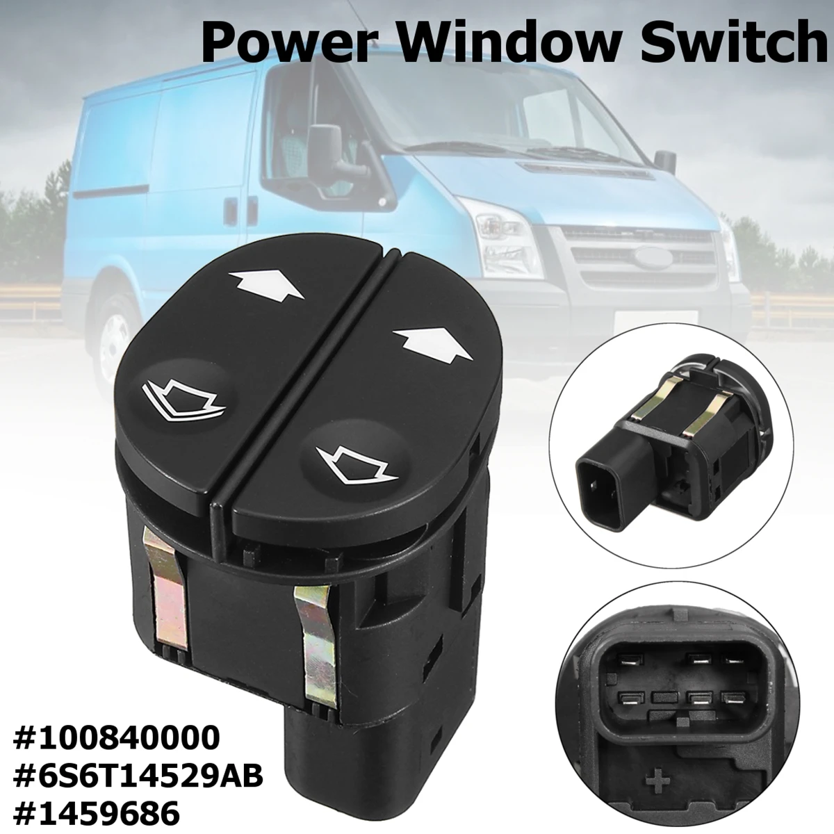 

6-Pin ABS Electric Power Window Switch For Ford Transit MK7/Connect 1pcs Black Power Window Switch