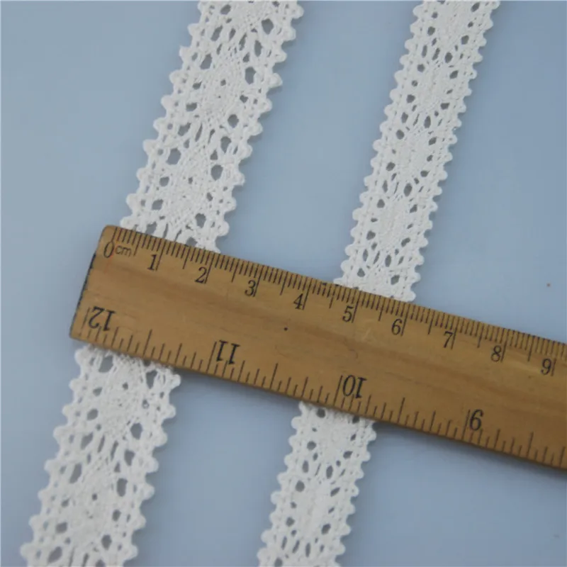 

FASMILEY Wholesale 15mm Cotton Lace Trim Ivory Net Lace Ribbon DIY Lace Fabric Trimmings Lace Pattern 100 yards LC108-A