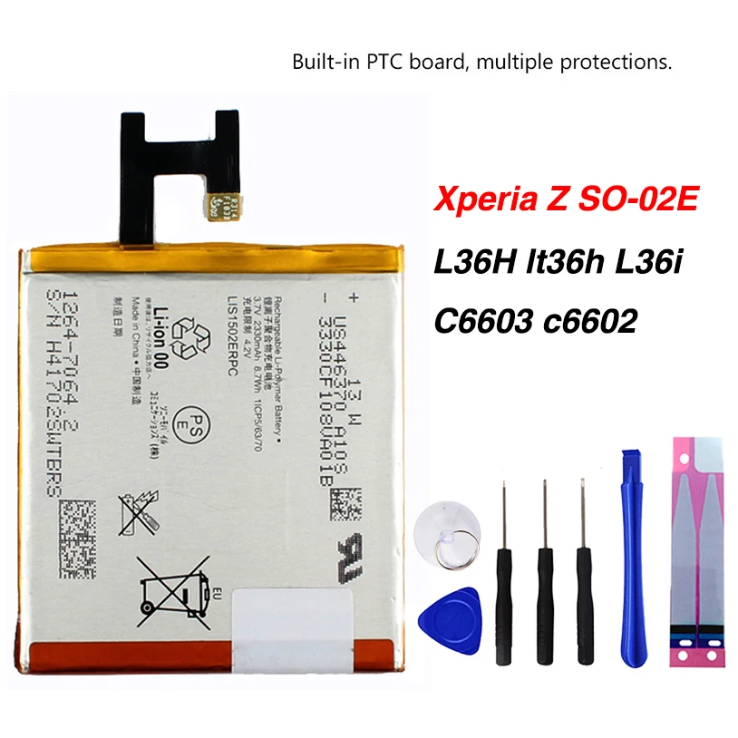 

original L36H Battery for Sony xperia z L36H lt36h L36i SO-02E C6603 c6602 2330mAh