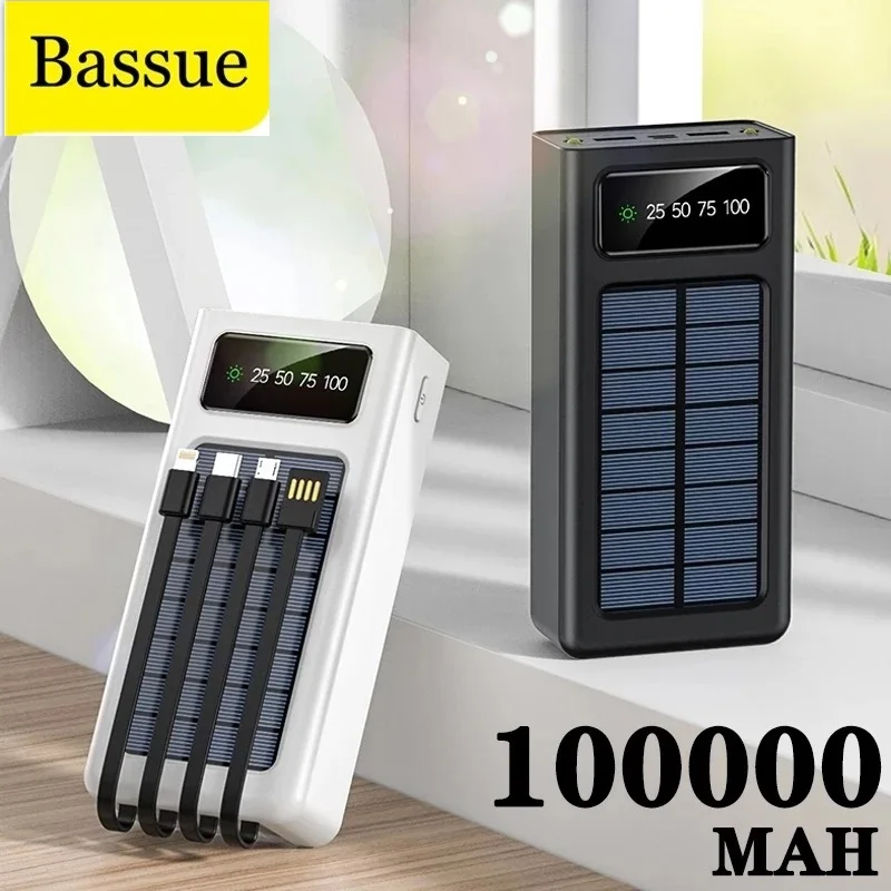100000mAh Solar Power Bank QC 3.0 PoverBank Fast Charging Powerbank Outdoor Waterproof Camping Light for Xiaomi Samsung iphone | Мобильные