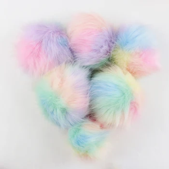 

Pompony Dekoracyjne Macaron Color Pompom 6mm 10mm Big Soft Faux Fur Pompon Pompoms Soft Pom Poms Balls DIY Plush Fluffy Ball