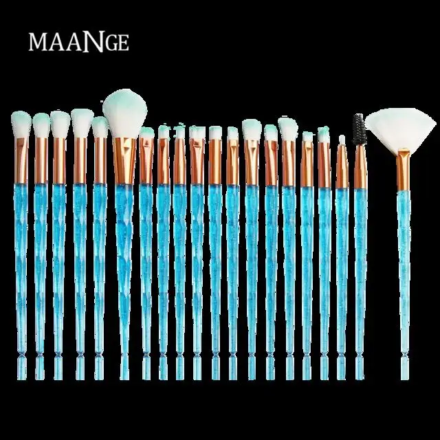 20pcs D 7-20 шт., набор кистей для макияжа с бриллиантами, пудра, Тональная основа, румяна, смешивание теней для век, губ, косметическая Кисть для макияжа, pincel maquiagem - Handle Color: 20pcs D
