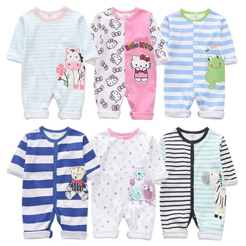 

Autumn new baby romper Long sleeve baby boy girl Animal print clothes newborn clothing casual Button clothing infant