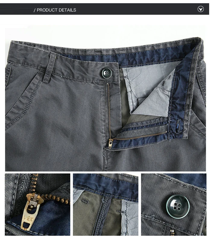 New Arrival Summer Cargo Pants Men Casual Cotton Calf-length Multi-pockets Men Pants Mid-waist Tactical Pants pantalones hombre