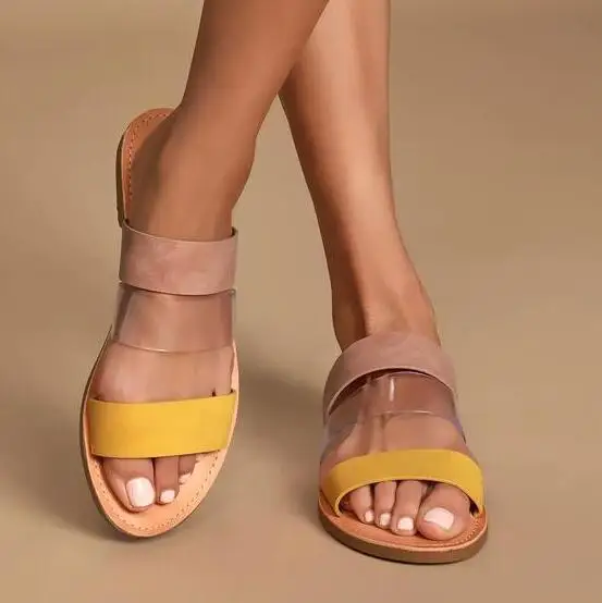Factory direct sales slippers 2019 new women's beach shoes PVC candy color sandals flat bottom ladies outdoor travel | Обувь