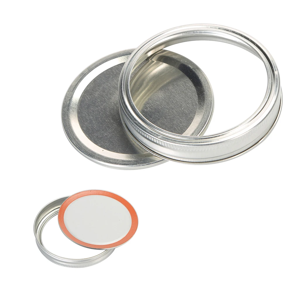20pcs/10set 86mm Diameter Canning Glass Lids Split-Type Leak-proof for Mason Jar Canning Covers with Screw Bands Seal Ring