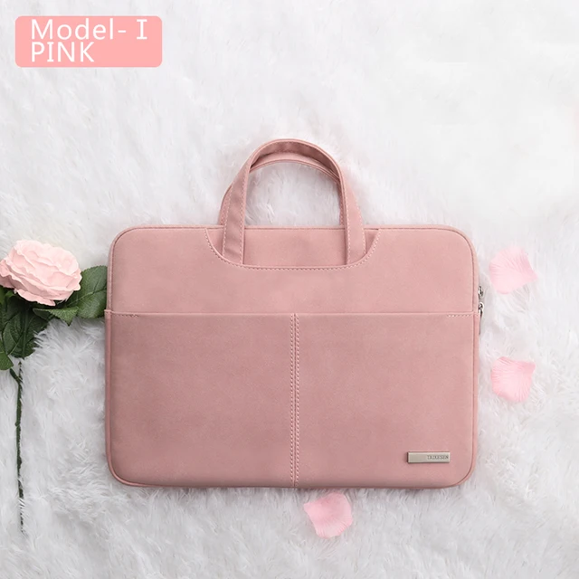 Laptop Bag 13.3 15.6 14 inch Waterproof Notebook Bag Sleeve For Macbook Case M1 Air Pro 13 15 Huawei Shoulder Handbag Briefcase PINK 1