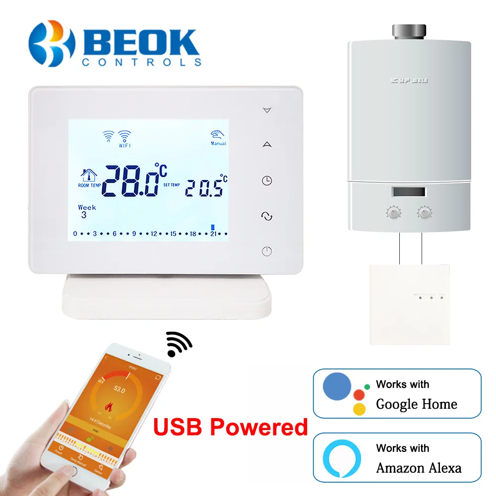  Beok BOT306RF-WIFI Wireless Thermostat for Gas Boiler Smart Home Temperature Controller Work with G - 4000007455501