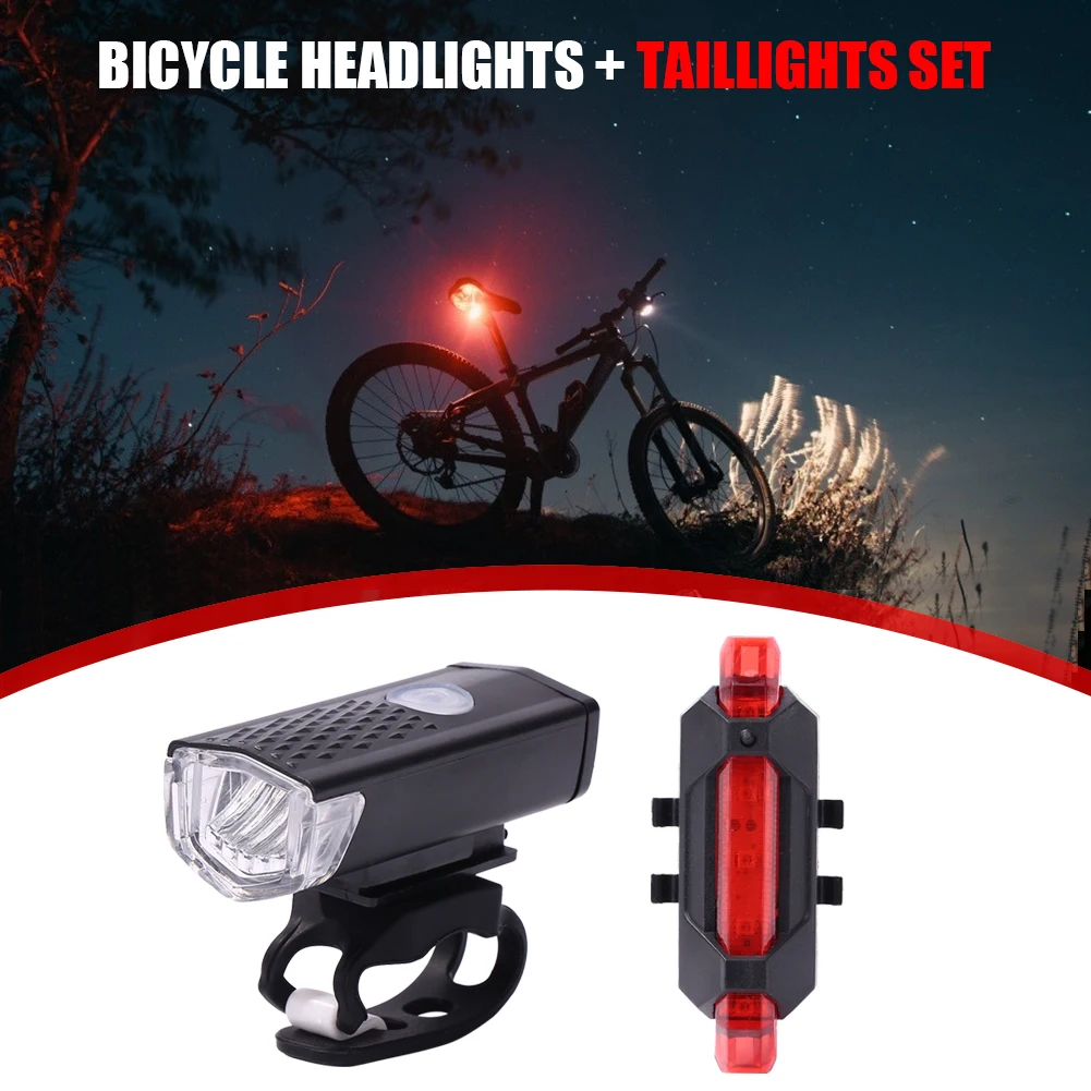 Verwarren Monarch Langskomen Mountain Bike Front Rear Lamp Bicycle Waterproof Headlight LED Lamp USB  Rechargeable Taillight Cycling Equipment - AliExpress