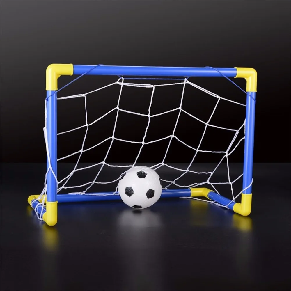 Mini filet de but de Football pliant, ensemble avec pompe, jeux de Sport extérieur pour enfants en plastique