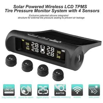 

ALLOYSEED Solar LCD Car TPMS SP370 Wireless Tire Pressure Monitoring System with 4 Sensors High-efficiency solar panel Host New