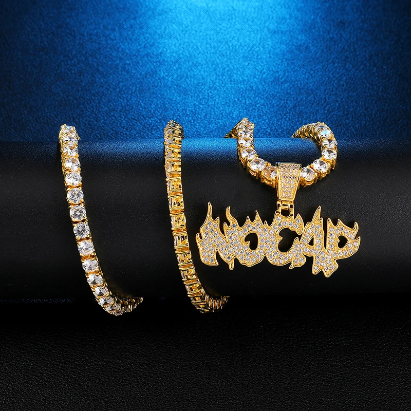 US7 Bling Iced Out No cap кулон и ожерелья микро проложили CZ Ожерелье для мужчин хип хоп ювелирные изделия