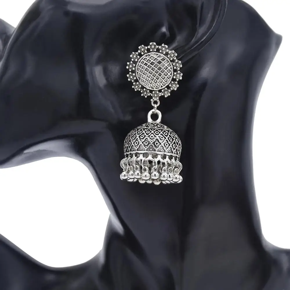 Афган Индия Jhumka цветок заявление серьги золото кисточкой падение Pendientes Oorbellen