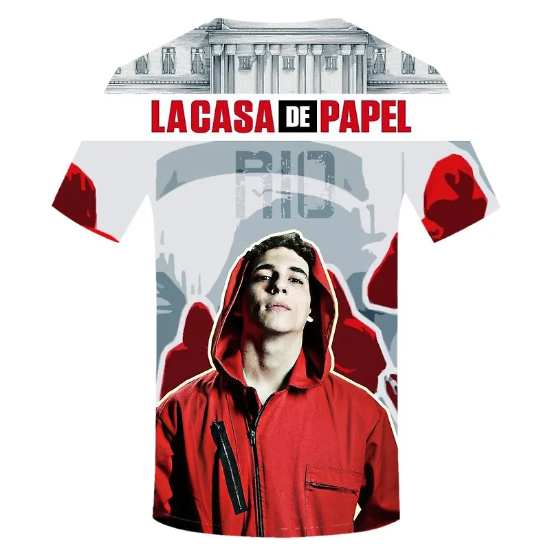 Movie Money Heist The House of Papel Футболка мужская забавная футболка с 3D принтом из Берлина мужская одежда летние топы футболки
