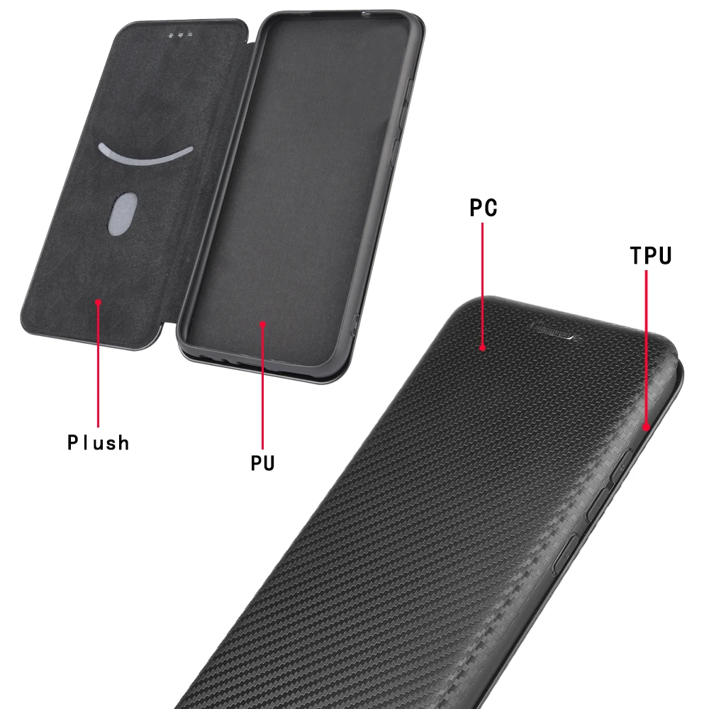 Carbon Fiber Magnetic Flip Cover Case for IPhone 15 14 13 12 Pro Max Mini 11 SE XS XR X Max 6 6S 7 8 Plus Wallet Card Holder 3