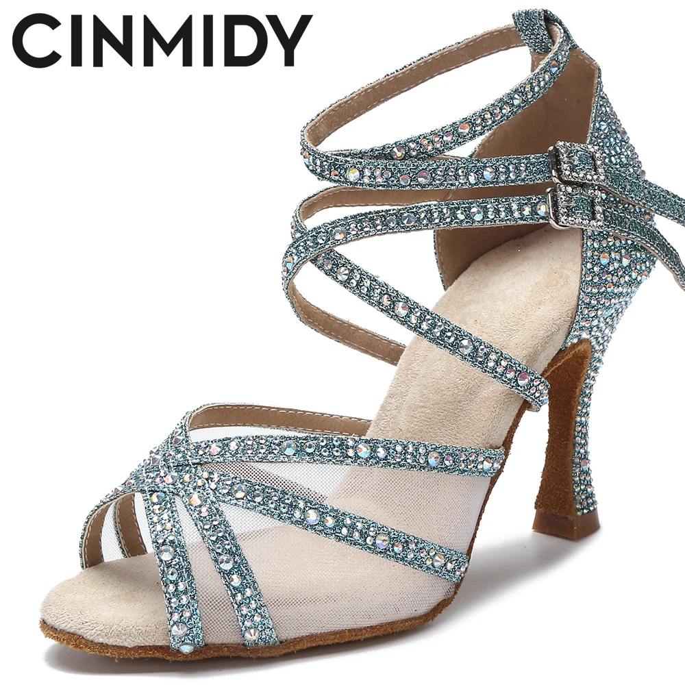 Dance Shoes Women Latin Dance Shoes Rumba Samba Ballroom Party Ladies Dancing Heels Wedding Shoes