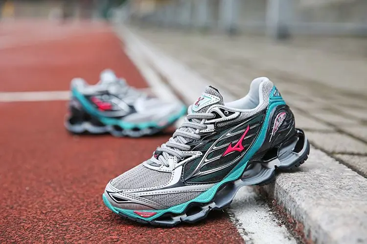 Кроссовки Mizunoer Wave Prophecy 6, спортивная обувь с воздушной амортизацией, мужские кроссовки, обувь для тяжелой атлетики, устойчивая спортивная обувь, размер 45 - Цвет: Зеленый