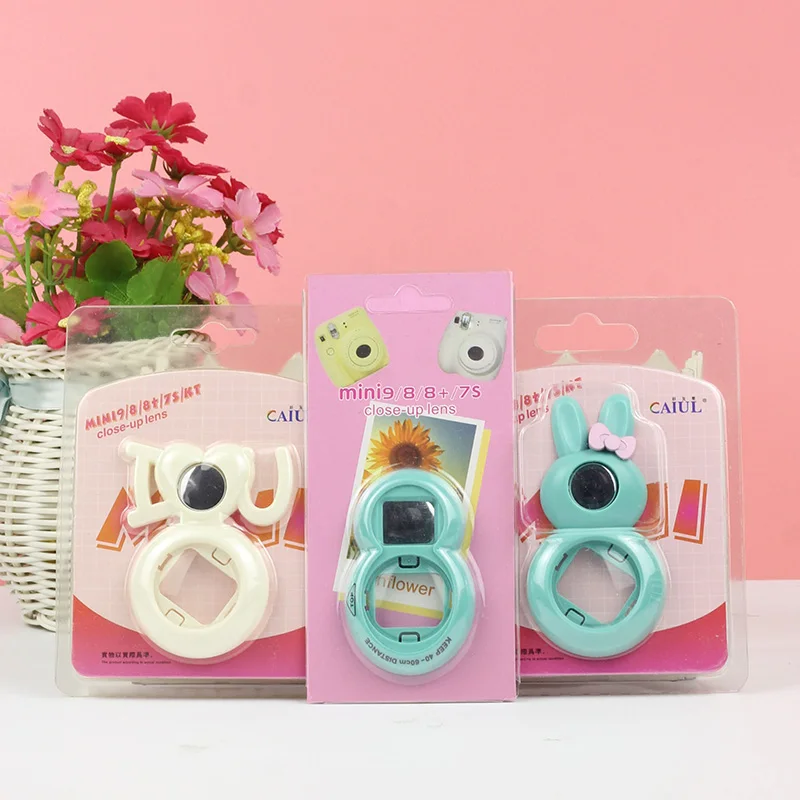 3 шт./партия, милый рисунок «Hello kitty» с кроликом для камеры Fujifilm Instax Mini 7s 8, зеркало для съемки селфи разных цветов - Цвет: Серый