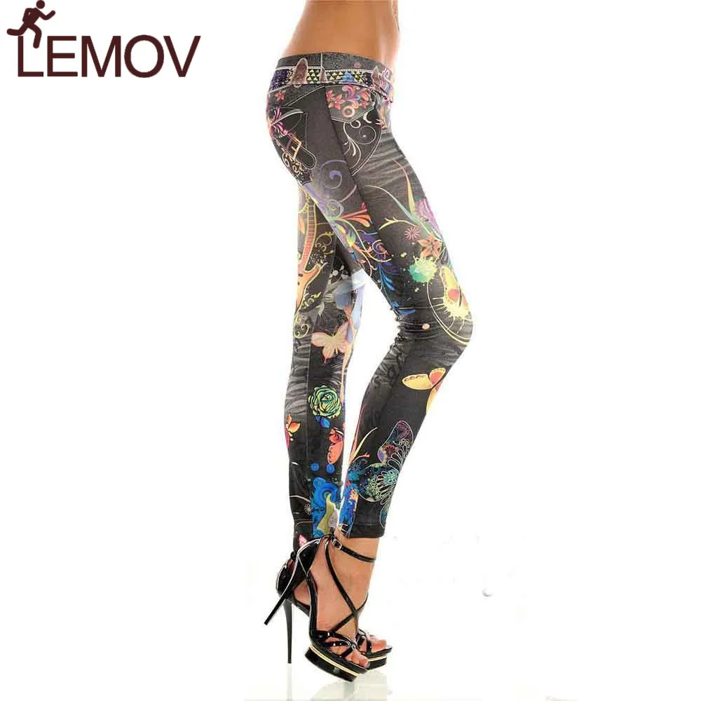 Сексуальные женские обтягивающие черные джинсы Джинсовые леггинсы эластичные