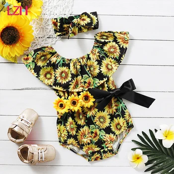 

Baby Clothing Summer Baby Girl Clothes Sleeveless Print Romper+Headband 2Pcs Outfit Infant Jumpsuit Toddler Newborn Baby Clothes