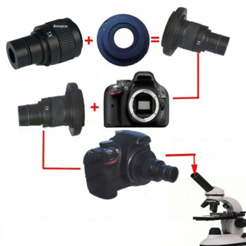 Alloy 1X Microscope C-mount Adapter for CMOS CCD Camera Digital Eyepiece Relay Lens SLR camera interface adapter