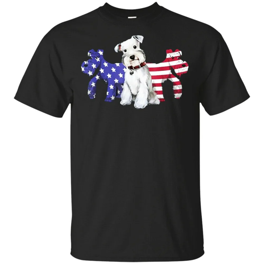 

Unique Schnauzer Dog American Flag Tshirt Gifts Black Men's T-Shirt Size S-Xxl Outdoor Wear Tee Shirt