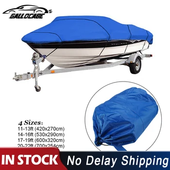 

Blue Boat Cover 11-13ft 14-16ft 17-19ft 20 22ft Heavy Duty Trailerable Fishing Jet Ski V-Hull Waterproof Cover Kit Ship Parts