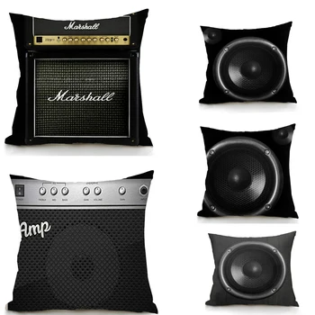 

Novelty Guitar Electric Marshall Amp Cushion Cover Amplifier Special for Music Mania Cool Zippered Square Throw Pillowcase Cushi