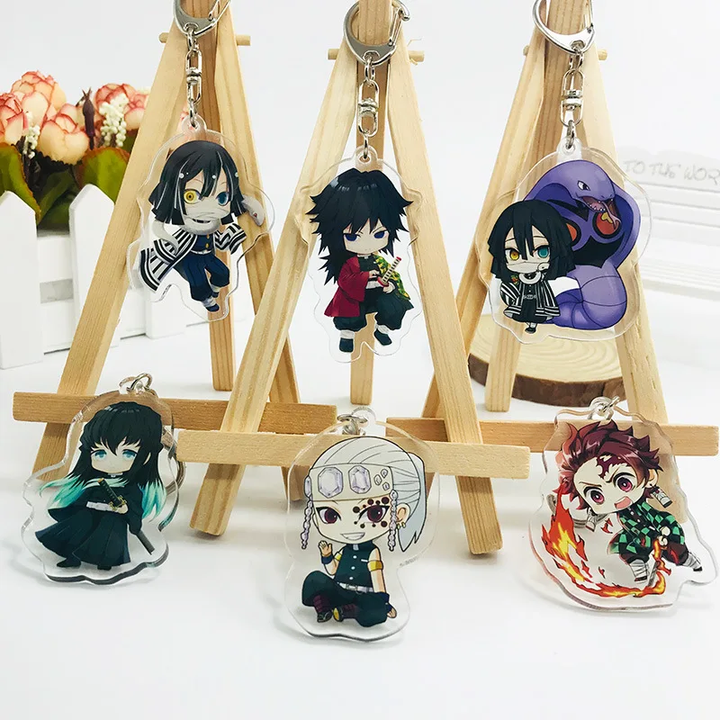 Брелок для ключей из аниме Kamado Tanjirou Nezuko Agatsuma Zenitsu Tomioka Kimet акриловый кулон с