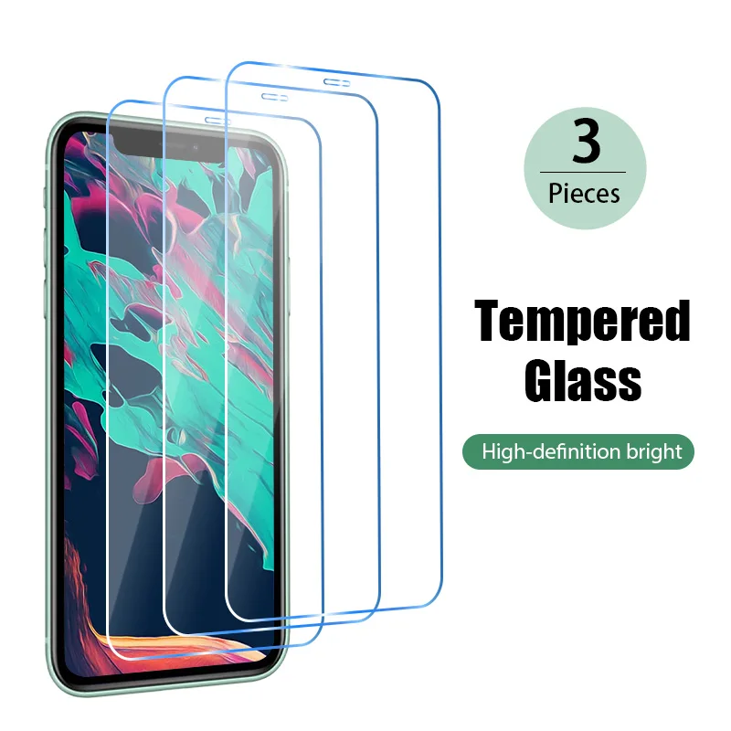 1/2/3 шт. Защитное стекло для iPhone 12 11 Pro Max Мини Se 2020 XS XR X Защитная пленка экрана на 6 6s 7