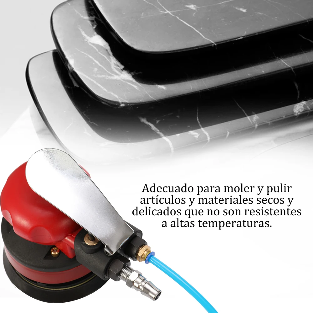 

5" Pneumatic Polisher Air Water Sander 1/4" Inlet Grinding Machine Kit Matte Surface Circular Sandpaper Random Orbital Polished
