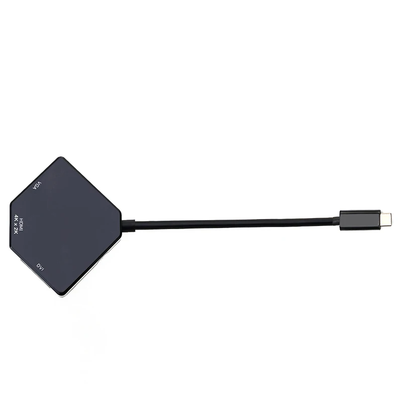 USB-C к HDMI VGA DVI многопортовый адаптер Тип-C HDMI 4K 3 в 1 Многофункциональный кабель конвертер VH99