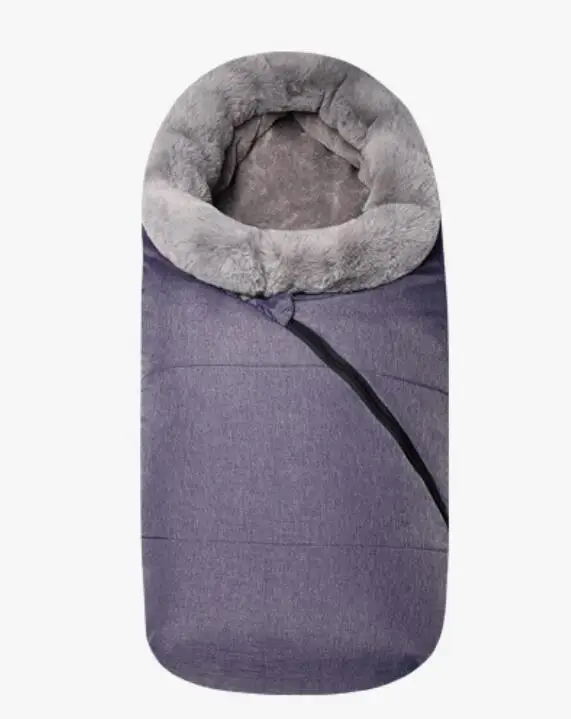 Детский спальный мешок водонепроницаемый ветрозащитный мешок для детской коляски кокон для ребенка конверт для новорожденных Искусственный мех детский коврик для коляски - Цвет: Синий