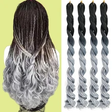 

ONYX Long Wave Sea Body Braiding Hair Extension 24“ Jumbo Crochet Braids Synthetic Hair Style 100g/Pc Pure Ombre Color for Women