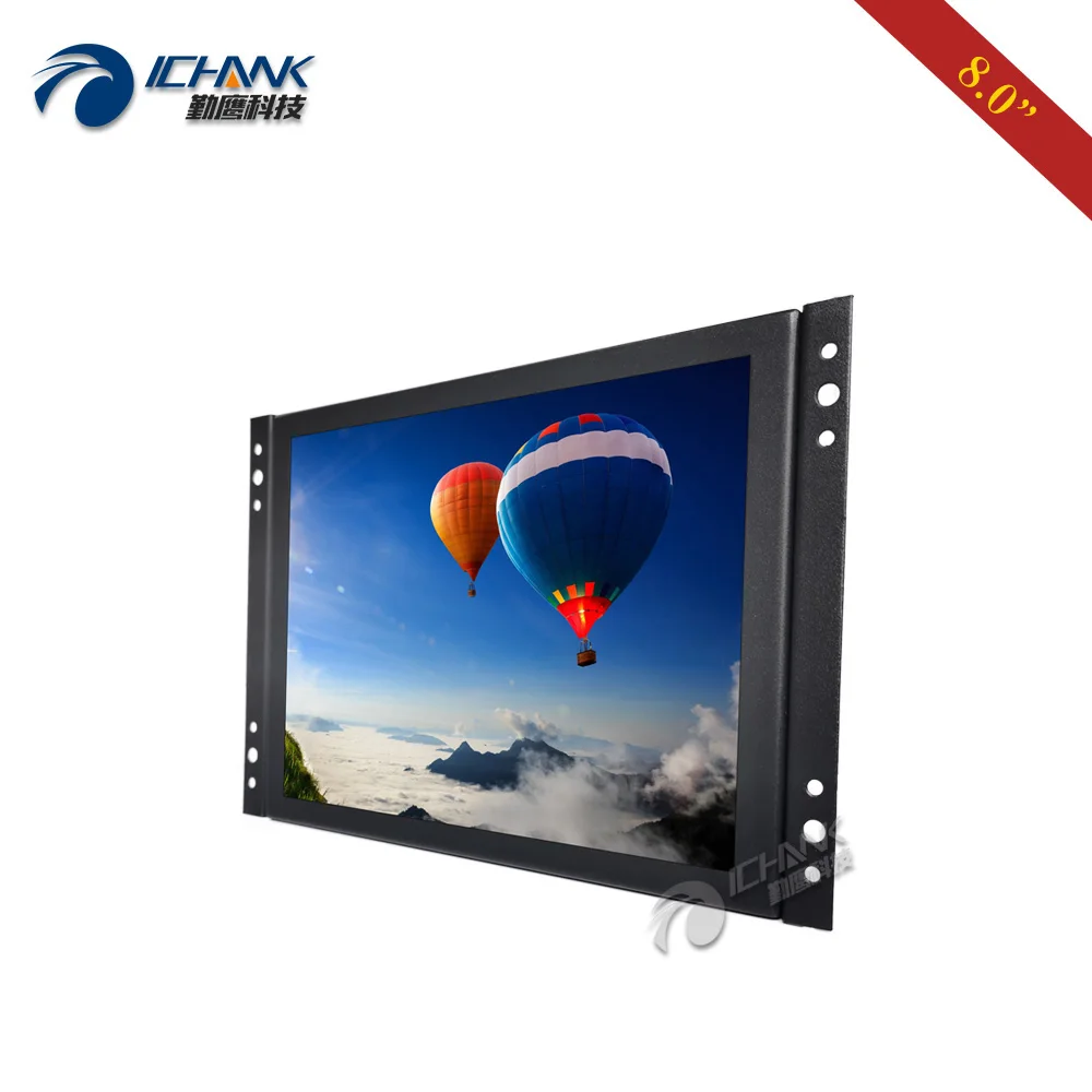 ZK080TN-7052/" дюймовый 1024x768 AV BNC Встроенный Открытый каркас питания на загрузке монитор/8" дюймовый металлический корпус промышленный ПК Дисплей Монитор