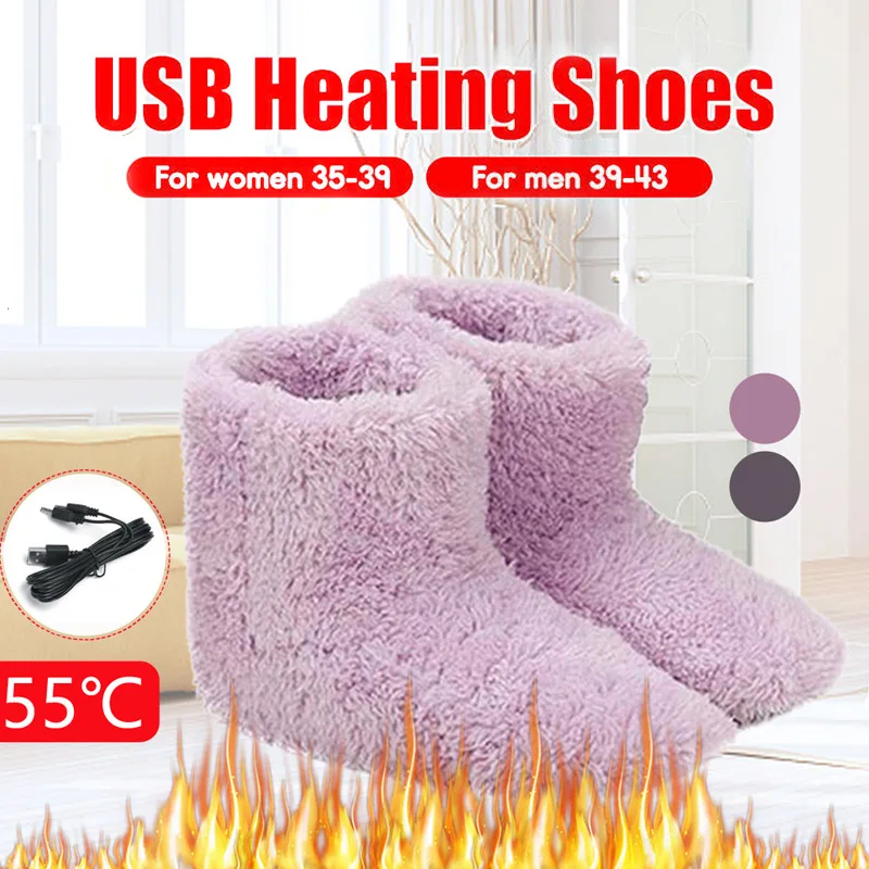 Heated USB Warm Feet Thick Flip Flop Heat Warm Foot Care Treasure Warmer Shoes Winter Warming Pad Heating Insoles Warm Heater 220v electric foot warmer heater multipurpose winters heated pad washable plush temperature control foot insoles warming cushion