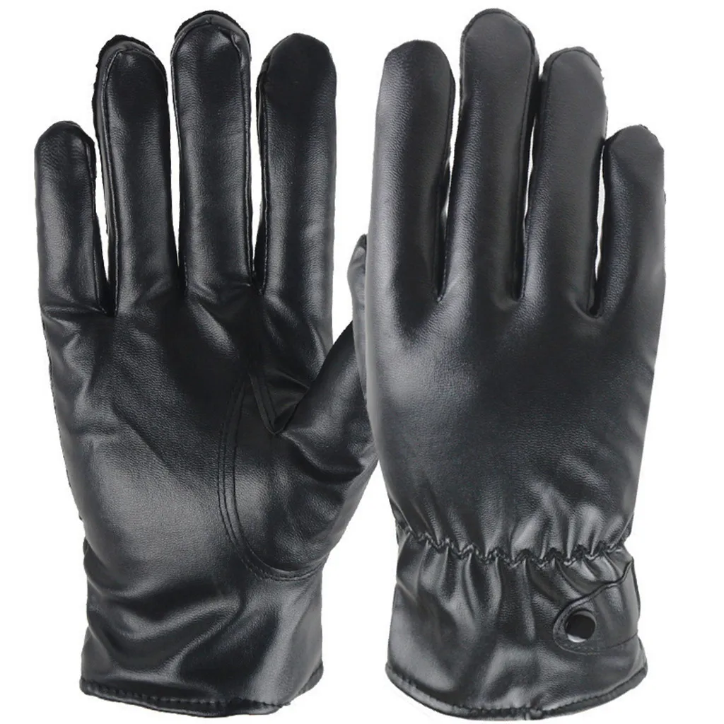 Женские зимние перчатки плюс бархатные утепленные кожаные перчатки ветрозащитные защитные мотоциклетные перчатки для верховой езды с двойной подкладкой guantes