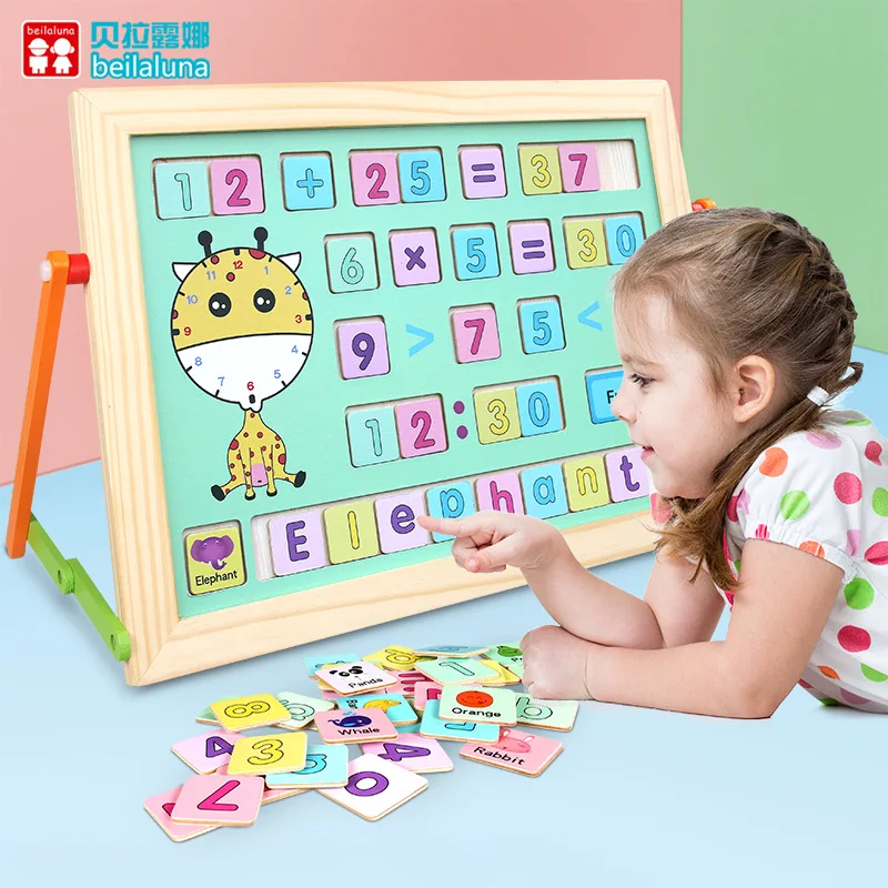 

Wood Multi-functional Children Learning Sketchpad Mathematics Computing Lettered Educational Toy Kindergarten Children Portable