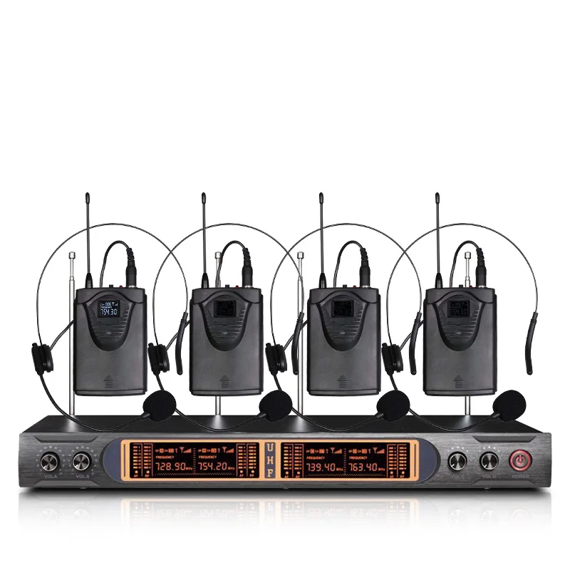 

Wireless microphone VHF system headset microphone for small and large school stage performance microphone wireless