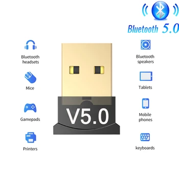 

TEZER USB Bluetooth 5.0 Adapter Transmitter Receiver Audio Bluetooth Dongle Wireless USB Adapter for Computer PC Laptop Mouse