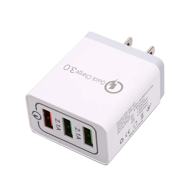 Горячее предложение, 3 порта, быстрое зарядное устройство QC 3,0, USB, зарядное устройство для телефона, быстрое зарядное устройство, штепсельная вилка европейского стандарта, зарядное устройство для мобильного телефона, 3* USB