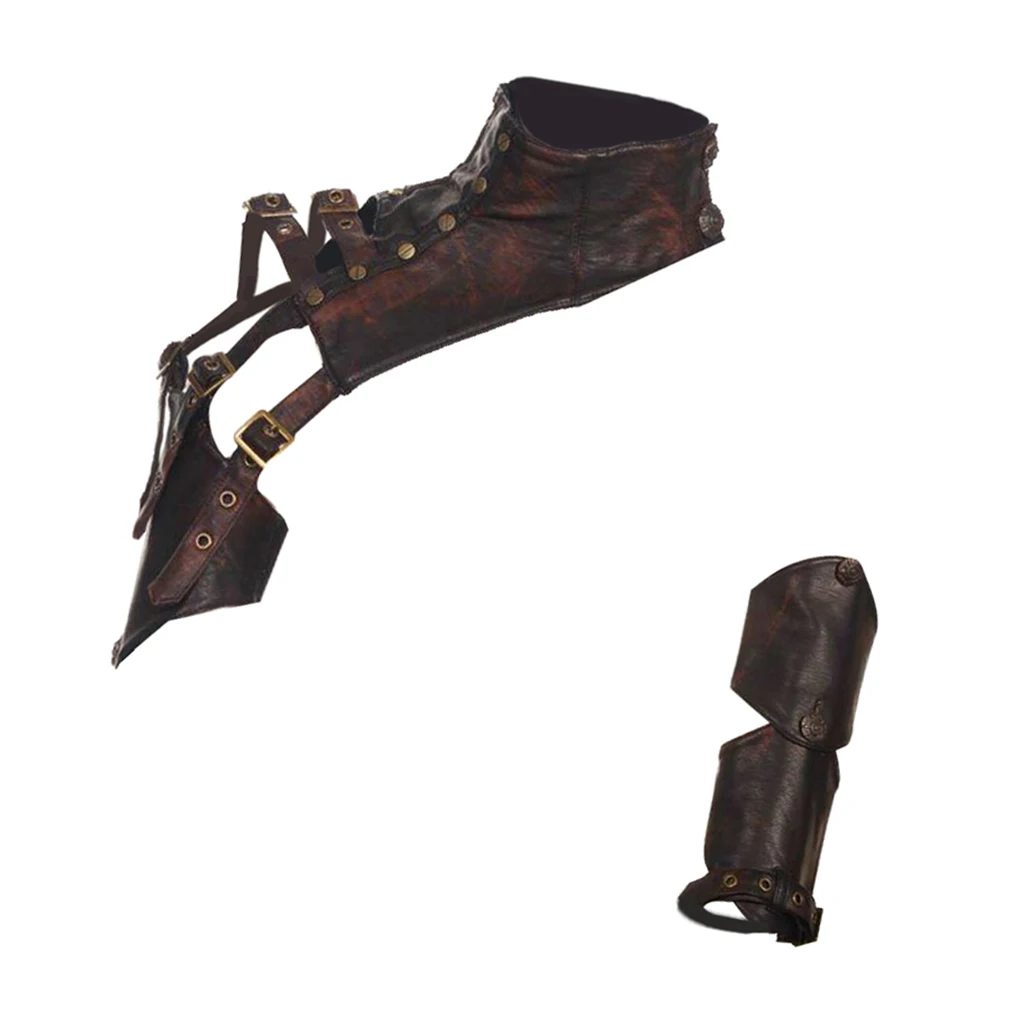 Men's Retro Style Leather Armlet Armband Armor Shrug Steampunk Accessories 