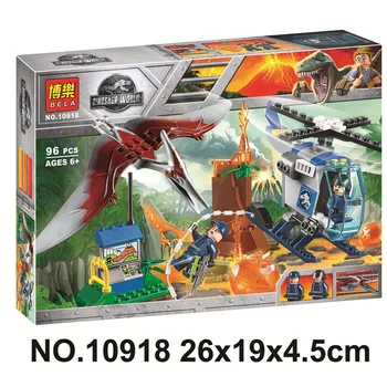 

New Jurassic World Building Blocks Park Pterosaur Velociraptor Model Fit 10756 10757 75926 Bricks Toys Gifts