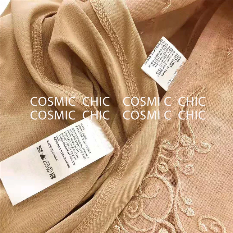 Cosmicchic высококачественное элегантное винтажное платье-миди с вышивкой и длинным рукавом-фонариком