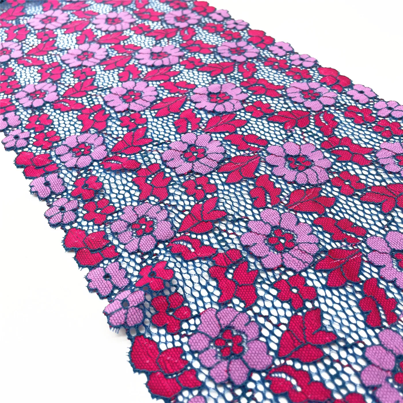 3y/lot Width 8 inch 20.50cm Mixed Lilac Red Stretch Elastic Lace 4