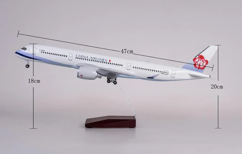 47 см 1/142 масштаб самолет Airbus A350 Тайвань Китай авиакомпания Модель W светильник шасси литья под давлением пластиковая Смола самолет игрушка Коллекция